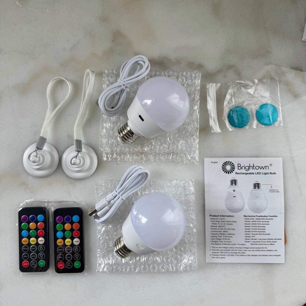 Rechargeable LED Light Bulb 2 Pack